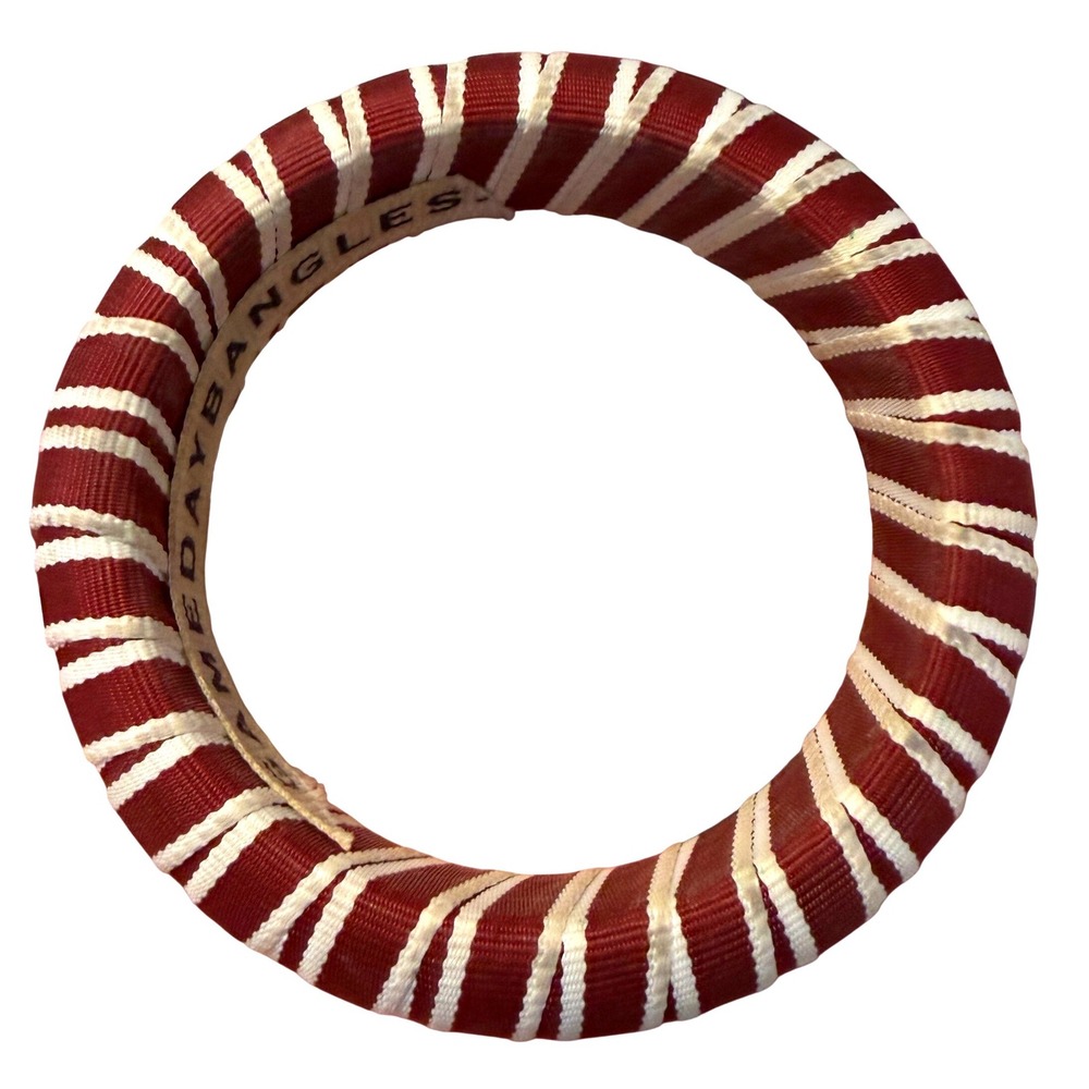 Gameday Bangles Ribbon Bangle Maroon White Women Preppy Collegiate Game Day Chic
